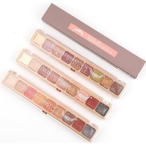 9 Color Pearl Light Eye Shadow Disc Nude Make-up Pumpkin Color Box Eyeshadow Pallete Multicolor Eyeshadow Tool Wholesale