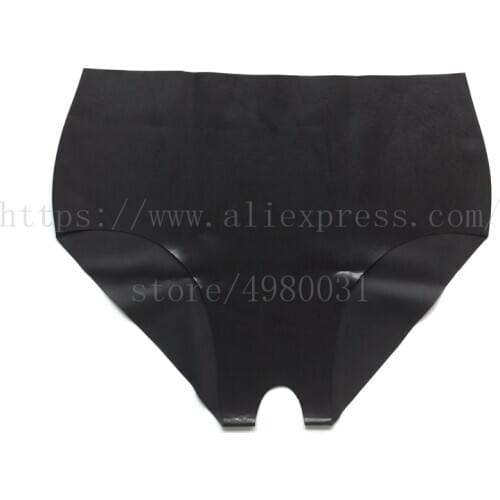 Fast delivery within 2days womens open crotch black latex underwear erotic pantihose crotchless latex shorts