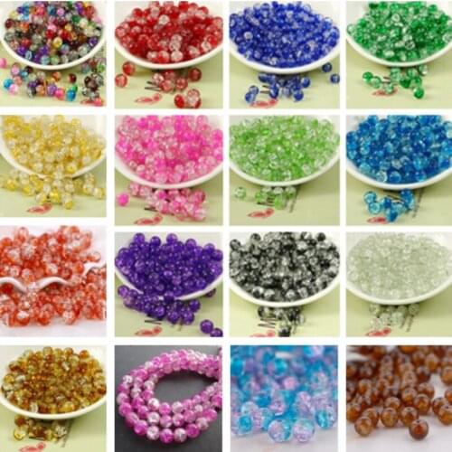 Exquisite Glass Popcorn Beads DIY Bracelet Earrings Pendant Necklace Accessories Home Decoration 6mm*66pcs/8mm*46pcs
