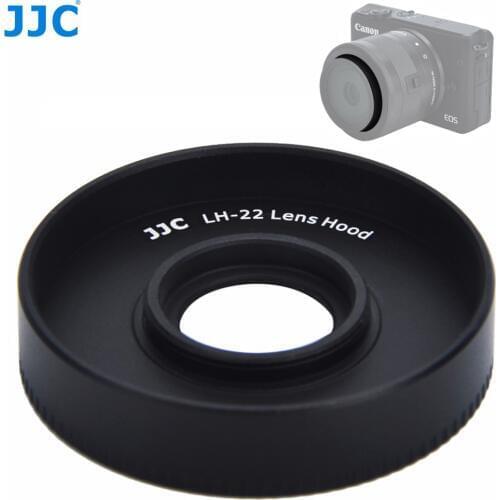JJC Camera Metal Lens Hood Shade for Canon EF-M 28mm f/3.5 Macro Lens on Canon EOS M200 M100 M50 M10 M6 Mark II M5 Replace ES-22