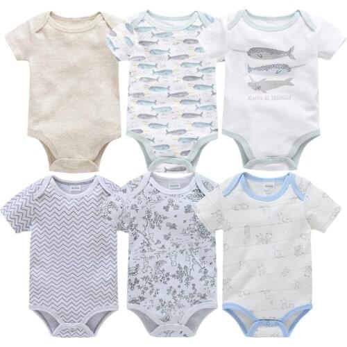 Toddler Baby Boys Bodysuits Bebe Fille Unisex One Piece 6PCS Infant Baby Girls Onesies 0-12M Newborn 100% Cotton Roupas de bebe