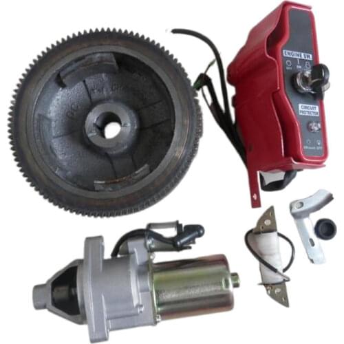 GX390 ELECTRIC START KIT FOR HONDA GX340 GX420 E*5500 6500 6.5KW GENERATOR STARTER MOTOR KEY SWITCH BOX FLYWHEEL CHARGING COIL
