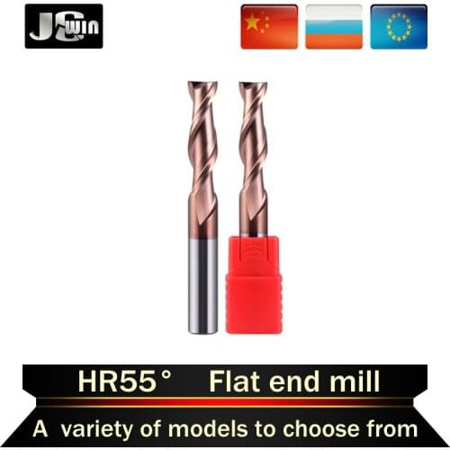 HRC55° 2 Flutes End Mill 4mm 50mm Tungsten Steel Straight Shank Milling Cutter CNC Machines Tools Alloy Coating Carbide for Lath
