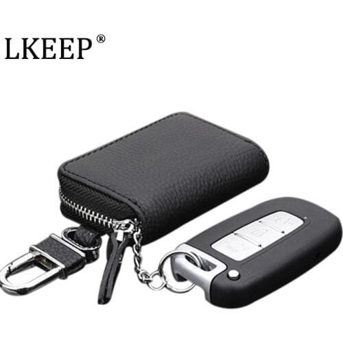 PU Leather Car Key Wallets Men Key Holder Housekeeper Keys Organizer Women Keychain Covers Zipper Key Case Bag Pouch Purse