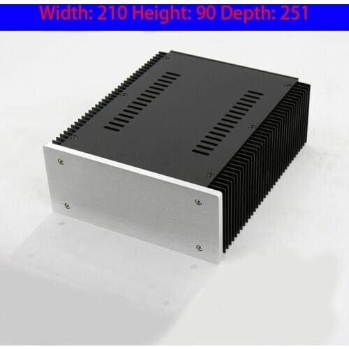 KYYSLB 211*90*257MM Amplifier Chassis Blank Shell with Cooling on Both Sides DIY Box Enclosure 2109 Amp Amplifier Case House