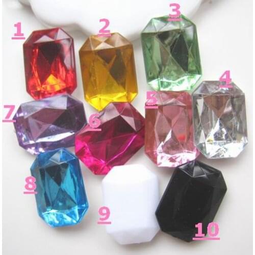 Jewelry Materials For Diy Decoration 13*18mm Without Flat Back 50pcs Mixed Colors Acrylic Rectangle Shape Rhinestone Gems