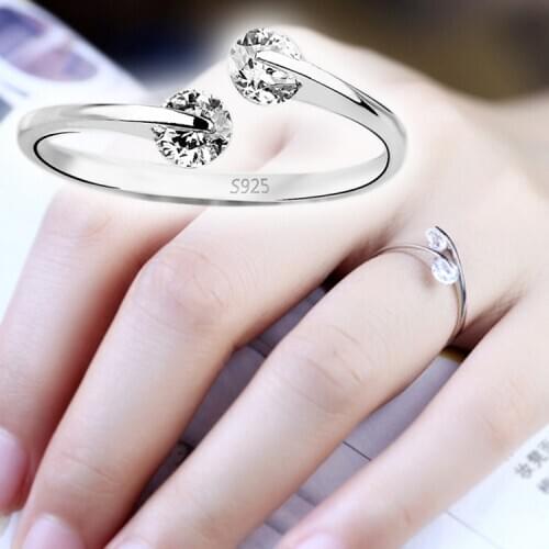 Fashion Silver Plated Imitation Ring Tail Ring Opening Can Be Adjusted Jewelry Gifts Drop Shipping