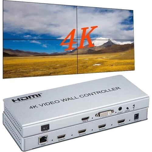 2x2 Video wall controller 1 HDMI/DVI Input 4 HDMI Output 4K TV Processor Images Stitching Video Wall Processor