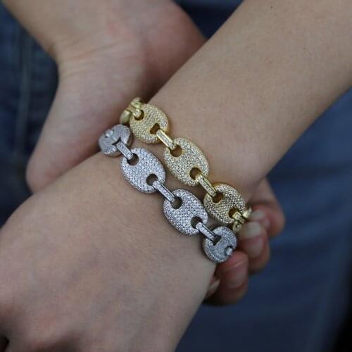 2021 New Iced Out Bling Hip Hop Women Girl Chain Bracelet Micro Pave 5A CZ Beads Luxury Ice Women Jewelry