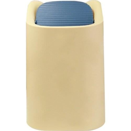 2021 New Plastic Mini Desktop Garbage Bin with Flipping Lid for Bathroom to Store Waste