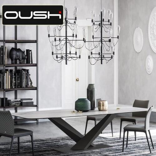 Nordic marble dining table rectangular designer postmodern small family table light luxury dining table chair combination