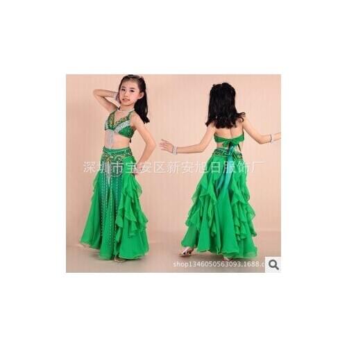 Wholesale Egypt style kids children belly dance Clothes 3pcs/set bellydancing Set nice Indian dance Wear