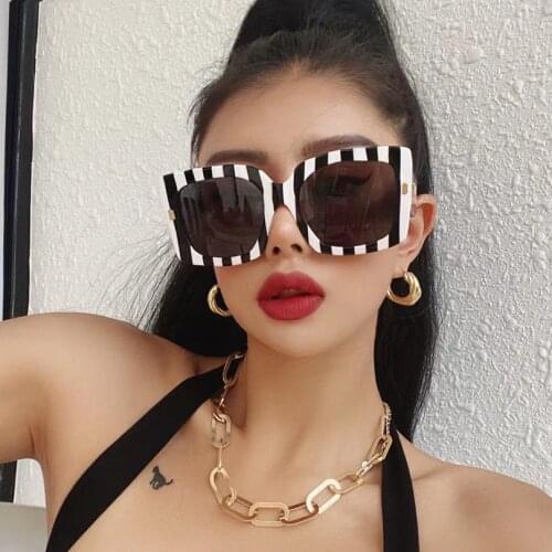 Animal print rectangle sunglasse women Zebra pattern frame women sunglasses