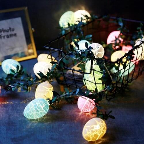 Easter Decoration Easter Eggs LED String Lights Garland Battery Fairy Light Happy Easter Party Home Decor Outdoor Lighting