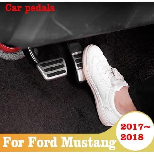 Car Pedals For Ford Mustang 2017 2018 Stainless Steel Accelerator Footrest Pedal Brake Clutch Pad Accessories