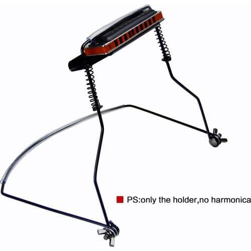 Useful Chromatic Harmonica Holder for Buskers / 10 Hole Blues Mouth Organ Support (PS: No harmonica)