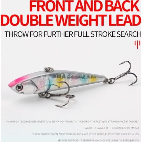 Fishall Mini Slight 75S VIB lure wobbler 75mm 15.5g Sinking Vibration Hard Bait for Ice Fishing