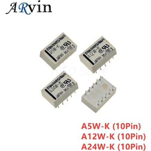 5Pcs/Lot Relay New TAKAMISAWA A5W-K A12W-K A24W-K 10PIN Signal Relay