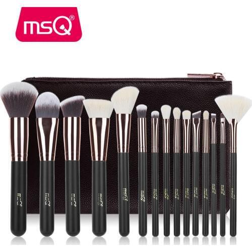 MSQ Rose Gold 7PCS 15PCS Makeup Brushes Set Powder Foundation Eyeshadow Make Up Brush Kits Natural & Synthetic Hair Makeup Tools