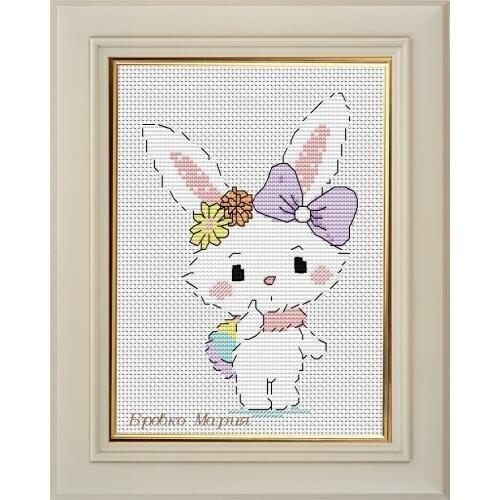 Tt Gold Collection Counted Cross Stitch Kit Cross stitch RS cotton with cross stitch no print Lovely little white rabbit
