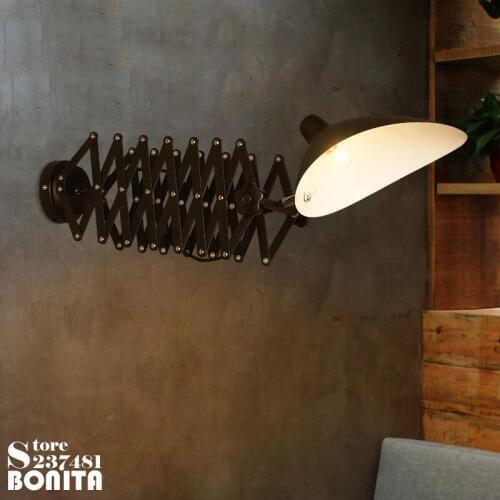 Loft Industrial Iron vintage Telescopic wall lamp Manipulator stretchable wall lights for home sconces swing arm