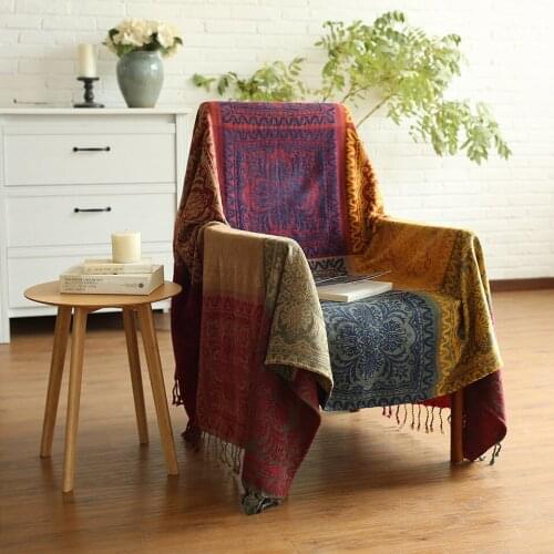 Vintage sofa cover Throw Blanket Sofa Decorative Slipcover Cobertor on Sofa/Beds/Plane Travel Plaid Non-slip Stitching Blankets
