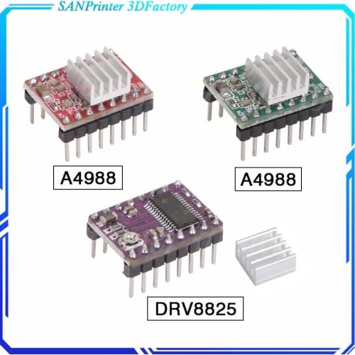 3D Printer Parts A4988 DRV8825 Stepper Motor Driver With Heat sink For SKR V1.3 1.4 GTR V1.0 RAMPS 1.4 1.6 MKS GEN V1.4 board