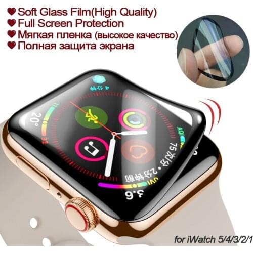 Screen Protector for apple watch 6 5 4 40mm 44mm 3D Full Curved PET Soft Tempered film for Iwatch 3 2 38 42mm (Not Glass)