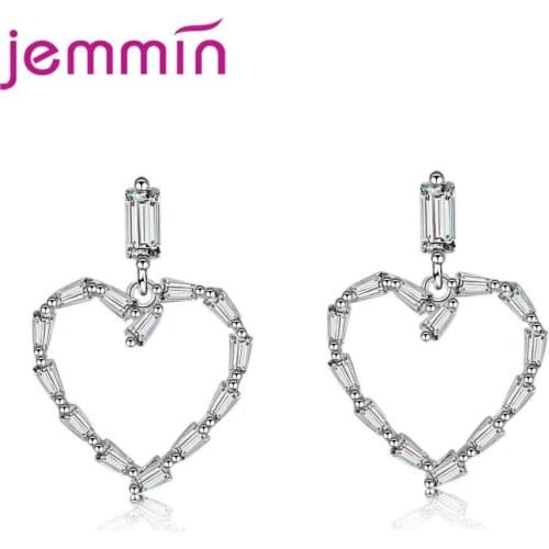 New Korean Simple Small Shiny Cute Sweet Heart 925 Sterling Silver Stud Earrings For Women Anniversary Birthday Jewerly