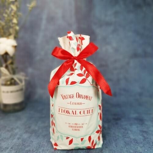 10pcs Cookie Plastic Bags Christmas Decor Treat Candy Drawstring Gift Bags Bolsas De Regalo Navidad Wedding Gifts for Guests