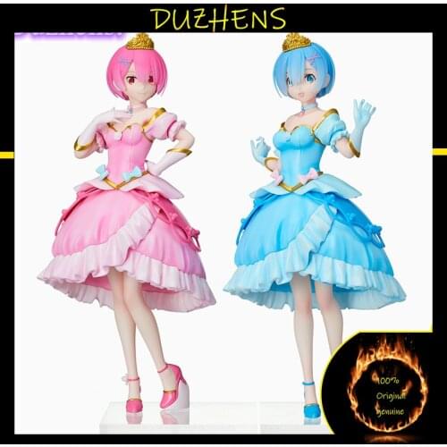 100% Original genuine Re:Zero kara Hajimeru Isekai Seikatsu REM RAM Princess Dress Action Figure Anime Figure Model Doll Gift