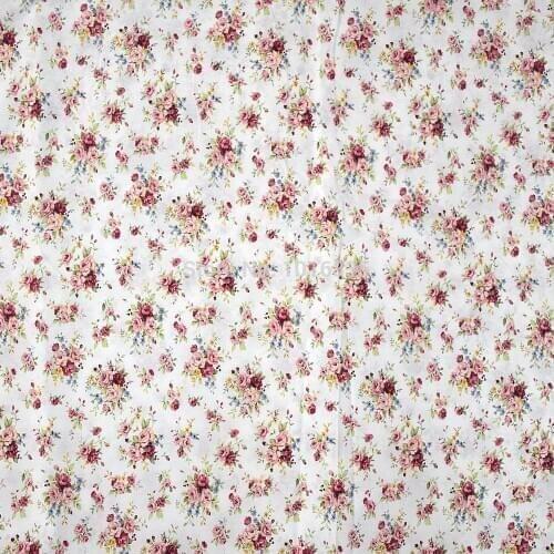150cm Width Rose Floral Printed 100% cotton fabric home textile for patchwork handmade sewing fabric