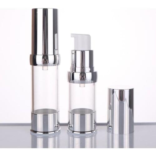 5ML gold/silver airless press pump bottle lotion vacuum essence serum hyaluronic water sample skin care packing