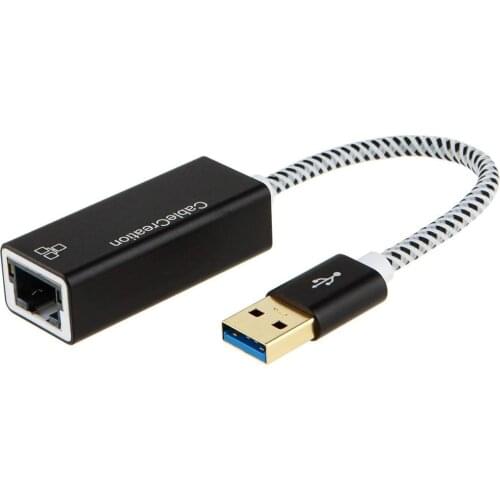 USB 3.0 Ethernet Adapter, Gold Plated USB to RJ45 10/100 / 1000 Mbps Gigabit Network for Windows, Mac, macOS, Linux, Aluminum