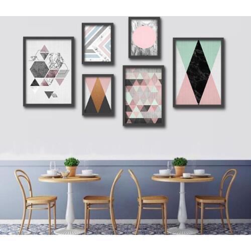 Watercolor Modern Abstract geometric Canvas Prints Poster Canvas Printings Wall Canvas Art Wall Pictures for kids Living Room