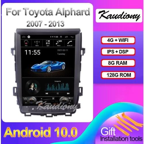 Kaudiony 10.4" Android 10.0 For Toyota Alphard Car DVD Multimedia Player Auto Radio Automotivo GPS Navigation DSP 4G 2007 - 2013