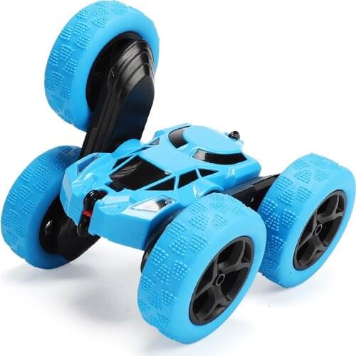 Stunt Tipping Bucket Rolling Remote Control Car 2.4G Charging Four-wheel Drive Double-sided Climbing Rotating Childrens Toy