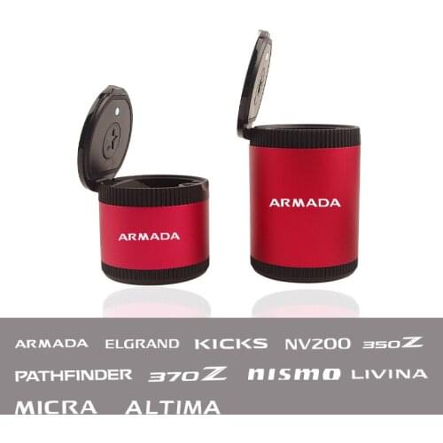 Car Ashtray LED Lights Alloy Ash Tray Aluminum Cup For Nissan ARMADA ELGRAND KICKS QASHQAI NV200 350Z PATHFINDER car Accessories