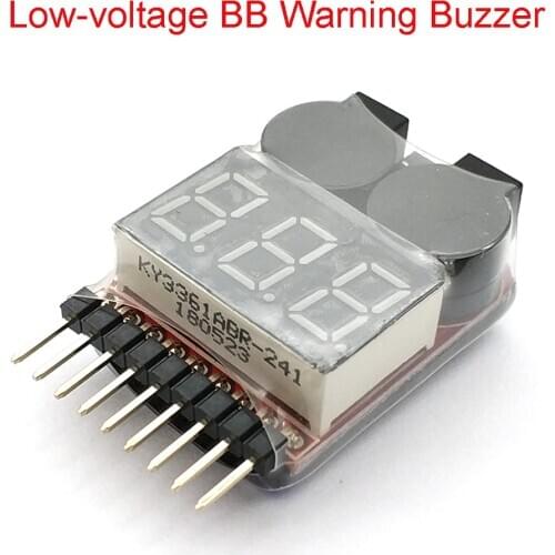 BB Buzzer RC Cell Checker Lipo Battery Low Voltage Alarm Voltage Indicator Volt Meter Monitor Buzzer Alarm 1-8S 2.7-3.8V