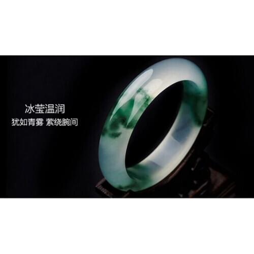 54-64mm diámetro interno grado A alta calidad Natural birmano pulseras de jade piedra preciosa de jade fina joyería para las muj