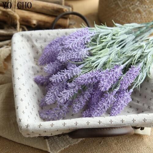 YO CHO 3pcs Artificial Flowers High Quality Lifelike Lavender Flowers Bouquet For Wedding Home Desktop DIY Decor Fake Flowers