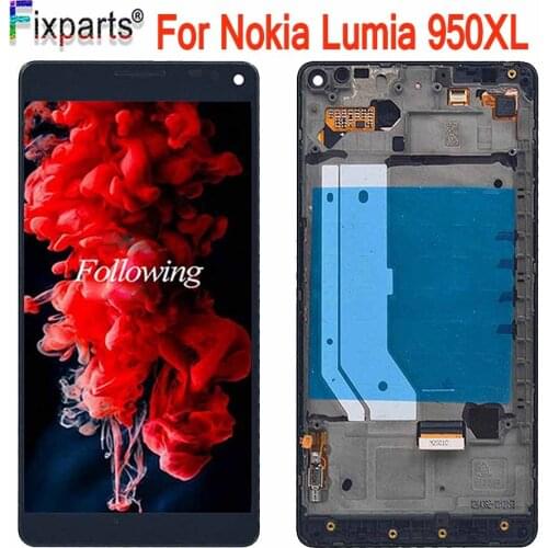 Black 5.7" For Microsoft Nokia Lumia 950Xl LCD Display Touch Screen Digitizer Assembly With Frame For Lumia 940 XL RM-1118 LCD