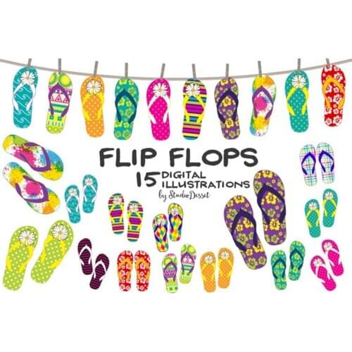 Hawaii Luau Party Favor Decoration DIY Flip Flops Banners Hanging Bunting With Wooden Clip Summer Hawaii Beach Party Supplies