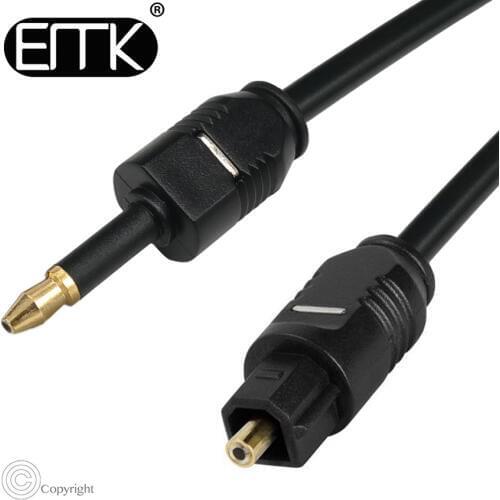 EMK Digital Toslink to Mini Toslink Cable 3.5 Optical SPDIF Audio Cable for Macbook, Mini Disc 1m 1.5m 2m