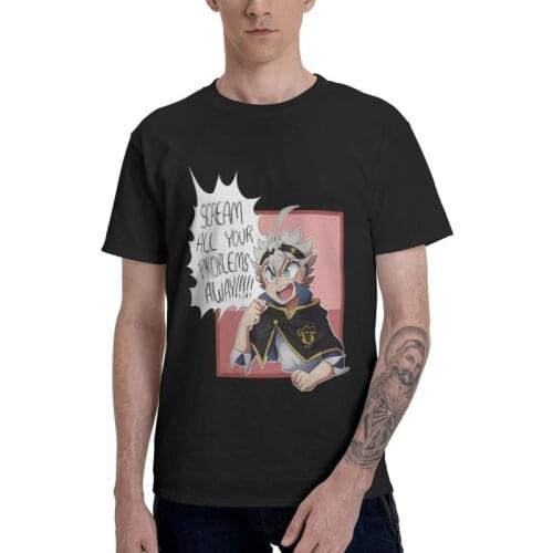 Anime Manga Black Clover T-shirt Men Graphic T Shirt Short Sleeve Cotton Kawaii Asta Tshirt Urban Tee Top