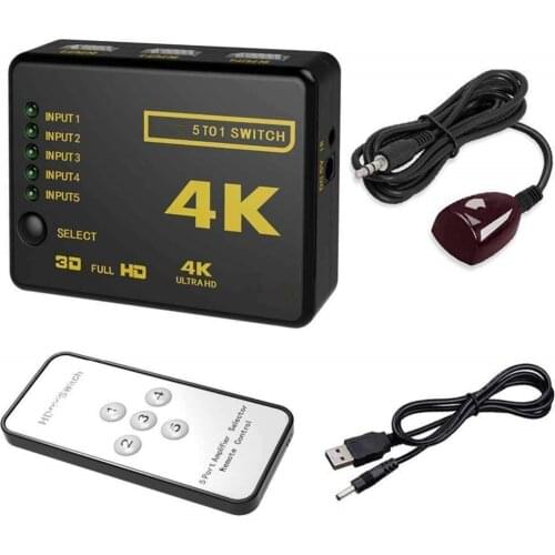 HDMI-compatible Switcher 4K HD1080P 3 5 Port HD Switch Selector Splitter With Hub IR Remote Controller For HDTV DVD TV BOX Z2