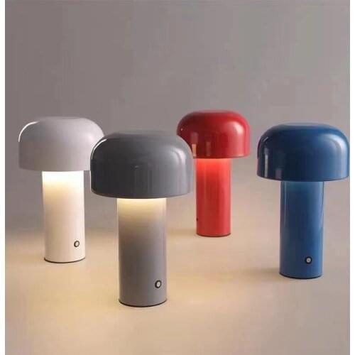 Italy Bellhop Outdoor Atmosphere Decoration Bedroom Bedside Table Lamp Touch Gift Rechargeable Mushroom Camping Lighting