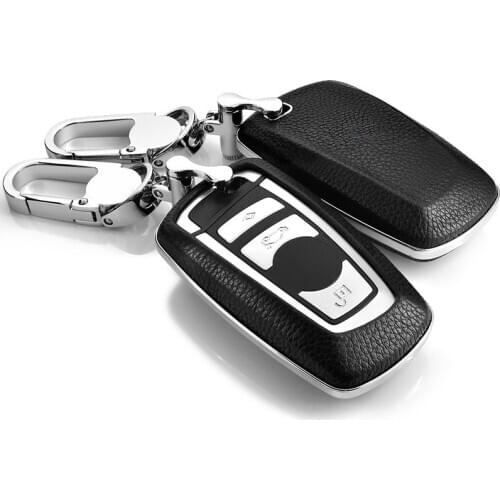 Cow leather One key Star Type key protect shell Key Case For BMW 1 2 3 4 5 6 7 Series X3 X4 key Cover