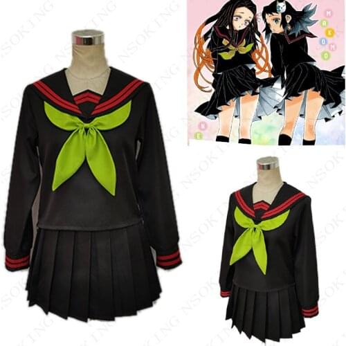 Anime Demon Slayer: Kimetsu no Yaiba Kamado Nezuko Makomo sailor suit Cosplay Costume Custom Made