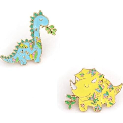Dinosaur Metal Enamel Pins and Brooches for Women Men Lapel Pin Backpack Bags Hat Badge